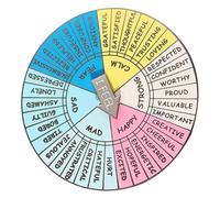 Angoily Feeling Wheel Emotions Badge Portable Metal Decoration Enamel Pin Round Turntable Design for Mental Health Therapy and Emotional Awareness in Daily Use