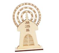 Angoily Ferris Wheel Shaped Wooden Desktop Calendar Perpetual Planner Desk Decor Lightweight Easy to Use Design for Office Home Stylish Date Display for Workstations Living Rooms
