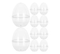 Angoily Fillable Jumbo Plastic Eggs 12Pcs Flat Bottom Ornaments for Easter Candy Packaging and DIY Holiday Decorations