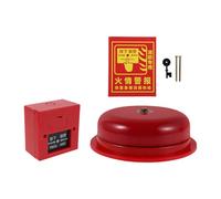 Angoily Fire Alarm Bell 6-Inch Loud Electric Alarm with Push Button Set - Metal and Plastic Construction Indoor Audible Notification Bell for Building Safety and Emergency Evacuation