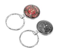 Angoily Firefighter Keychain Metal Pendant 2Pcs Hanging Keyring for Rescue Teams and Emergency Equipment Bag Decoration