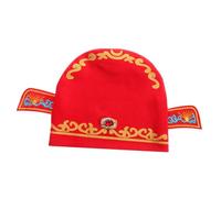 Angoily First Birthday Party Hat for Boys and Red Cotton Prosperity Beanie Cap Unisex Newborn Fortune Hat for Full Month Celebrations and Photoshoots Festive Bonnet Accessory