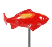 Angoily Fish Sculpture Resin Red Lifelike Handmade Carp Ornament for Home Interior the Road