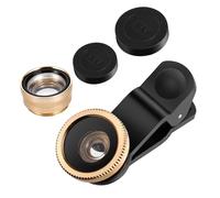 Angoily Fisheye Macro Wide Angle Lens Fish Eye Lenses Phone Wide-angle Lens Cell Phone Lens Smartphone Lens Cell Phone Camera Macro Lens for Photography Accessories for Cell Phone X Golden