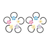 Angoily Flower Elastic Hair Ties with Bright Colours for Women and Girls 10pcs Soft Clay Material Comfortable to Touch and Fix Hair in Place, for Daily Use and Dancing