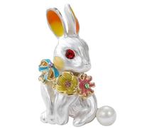 Angoily Flower Rabbit Brooch Lapel Pin Adorable Alloy Brooch Fixed on Clothes Does Not Damage Clothes for Women Friends Families Dress Christmas