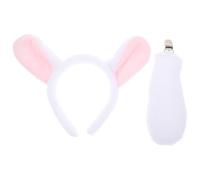 Angoily Fluffy Lamb Costume Headband and Tail Set with Comfortable Cloth Material for Performances and Cosplay Party, Cute Cartoon Sheep Ears Hairband with Versatile Use in White
