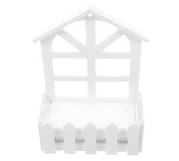 Angoily Foam Insert Wooden Picket Fence Rectangle Planter Box for Office and Balcony Wall Hanging Artificial Flower Arrangement