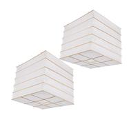 Angoily Foldable Square Paper Lampshade Traditional Origami Design Lantern Lamp Shade White Paper Lamp Cover 2pcs Set for Home Lighting