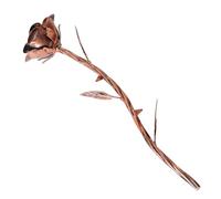 Angoily Forever Artificial Metal Rose in Dark Bronze - Hand-forged Eternal Iron Rose for Sixth Wedding Anniversary, Birthday, and Table Centerpiece Décor for Home and Valentine’s Day
