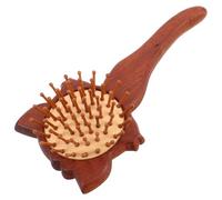 Angoily Fox-Shaped Wooden Hair Massage Comb with Inflatable Cushion for Scalp Care and Daily Styling, Cartoon Massage Comb for Men and, Versatile Use with Charming Brown Design