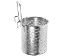 Angoily Frying Pan Stainless Steel Mesh Pasta Basket Hot- pot Mesh Net Basket Stainless Steel Pasta Basket Pasta Insert Strainer Hanging Noodle Strainer with Handle Kitchen Utensils Round Basket