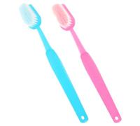 Angoily Giant Oversized Toothbrush and Flocking Bristles with Vibrant Colours Prop 2pcs for Halloween Party Decor and Selfie Photo Props