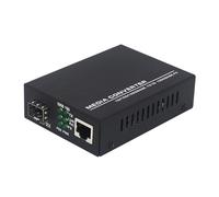 Angoily Gigabit Fiber to Ethernet Converter Fiber Modem Media Adapter, 10/100/1000M Auto Negotiation, Iron Electronic Components, Black, for Networking Equipment