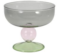 Angoily Glass Dessert Bowls Set, High Base Fruit Salad and Ice Cream Bowls, Decorative Multi-use Glass Cups for Yogurt, Creamshake, and Smoothie Serving