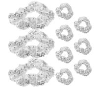 Angoily Glitter Elastic Hair Ties Set Sparkly Sequin Ponytail Holders for Women Suitable for Braids and Buns at Disco Parties and Weddings