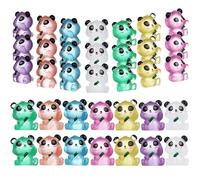 Angoily Glow in the Dark Mini Panda Figurines 56Pcs Resin Animal Statues for Garden Decor Fairy Garden Micro Landscape Panda Party Decorations