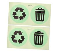 Angoily Glow in The Dark Recycling Symbol Stickers for Plastic Garbage Cans and Windows, Waterproof PVC Vinyl Trash Bin Stickers for Waste Segregation in Outdoor Conditions