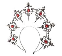 Angoily Goddess Headband Handcrafted with Sun Spike Design Black Metal Hair Accessory Vintage Baroque Style for Carnival and Cosplay, for Graduation Time and Elegant Occasions
