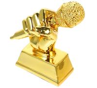 Angoily Gold Microphone Trophy for School Singing Competitions, Resin Participation Award for Students, Music Competition Prize, Community Karaoke Souvenir