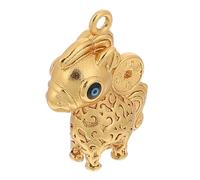 Angoily Golden Chinese Zodiac Horse Pendant Lightweight Brass Horse-shaped Charm with Radiant Finish and Smooth Lines for Necklace or Backpack, for Chinese New Year or Year the Horse