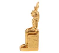 Angoily Golden Egyptian Sphinx Resin Statue Figurine Ancient Pharaoh Lion Head Desktop Ornament for Home Decor and Ritual Sacrificial Crafts