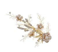 Angoily Golden Flower Hair Clip Lightweight Alloy Bang Clips for Women, Easily Fixed on The Head, for Wedding and Party Hair Accessories