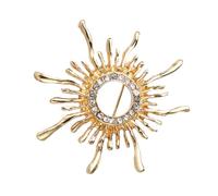 Angoily Golden Retro Sunflower Brooch Pin, Decorative Alloy Clothing Accessory with Good Texture, Stylish and Elegant Corsage for Womens Fashion Apparel