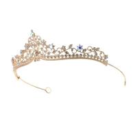 Angoily Golden Rhinestone Birthday Crown Tiara for Women with Comfortable Fit and Versatile Hair Accessories, for Birthday and Coming of Age Ceremony