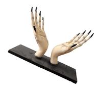 Angoily Gothic Hand Book Stand Halloween Resin Display Holder with Non Slip Base Eerie Witch Hand Design for Organizing Books Magazines Decor for Spooky Seasonal Atmosphere