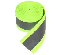Angoily Green Polyester Reflective Fabric Strip for Sewing Safety Gear | Sew-on Trim for Bags and Running Vests, Fluorescent Visibility in Low Light, Day and Night Use