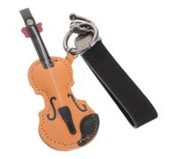 Angoily Guitar Keychain Musical Instrument Key Holder, Artificial Leather Metal Guitar Shaped Keychain, Lightweight Punk Artistic Charm for Daily Use and Travel, Men Women