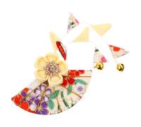 Angoily Hair Accessory Hair Clip Tassel and Cloth and Alloy Material Lightweight Time Year Season Japanese Style Yellow Floral That Looks Great Portable Beautiful Appearance for Women A