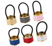 Angoily Hair Ties Delicate Design Rose Gold 6pcs Elastic Ponytail Holders Made of Sturdy Ps Material for Girls and Women to Hold Hair Well at Gatherings or Family Photos