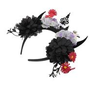 Angoily Halloween Devil Ears Headband for Women, Creative Black Plastic and Fabric Dress up Hair Accessory, Reusable and Easy to Match for Holiday Costume Parties