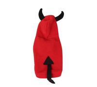 Angoily Halloween Dog Coat Plush Devil Costume for Puppies, Easy to Put and Comfortable, for Walking and Special Occasions, Red Three-dimensional Pet Party Clothes