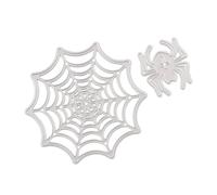Angoily Halloween Spider Web Cutting Dies Set, Carbon Steel DIY Embossing Stencil Template Mold for Craft Cutting, Metal Die Cuts for Scrapbooking and Card Making, Silver