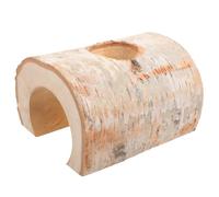 Angoily Hamster Hideout Wooden Tunnel Natural Birch Bark Small Pet Shelter Chew for Hamster Cage Accessories Animal Tube Hideaway