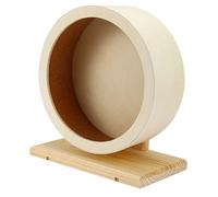 Angoily Hamster Wheel Wooden Exercise Wheel for Small Pets Quiet Design with Khaki Color 23.30X20.50X12.50Cm Creative Pet Toy for Hamsters Chinchillas
