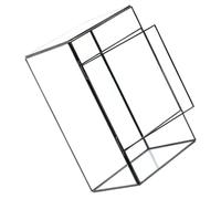 Angoily Handcrafted Geometric Glass Small Terrarium Container with Moss Ecosystem Holder, Miniature Rainforest Desktop Ecological Box for Living Room, Black Tin Frame