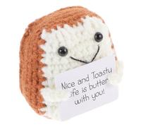 Angoily Handmade Woolen Yarn Toast Doll Lightweight Crochet Ornament for Decor Cute Small Rag Doll Pendant for Home Office Dormitory Decorative Prank Prop