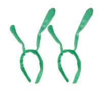 Angoily Headbands Secure with Plush Cartoon Green 2pcs Cute and Antenna Design, Soft Comfortable Fit Accessories for Hair Cosplay Events and Stage Performances