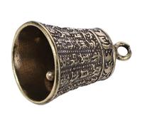 Angoily Heart Bell Keychain Brass Feng Shui Ornament Temple Bell for Decor Key Charm