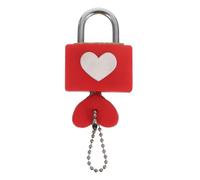 Angoily Heart-Shaped Padlock with Key Red Love Lock for Couples Weatherproof Metal Heart Lock for DIY Jewelry Boxes Bridges Anniversary Travel Keepsakes