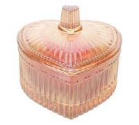 Angoily Heart-shaped Powder Puff in Glass Container Soft Facial Powder Puff for Dusting Reusable Makeup Case Lid for Storage