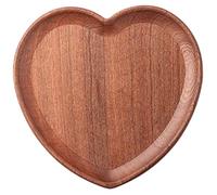 Angoily Heart Shaped Wood Serving Tray Decorative Walnut Fruit Platter Solid Wood Food Board for Dining Table Kitchen Snack Dessert Display
