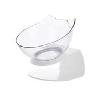 Angoily High Base Cat Food Feeder Bowl with Anti-slip Stand Tilted Elevated Pet Bowl for Cats and Dogs Plastic Non-spill Design for Clean Drinking and Feeding