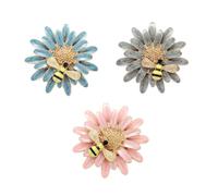 Angoily Honey Bee Brooch Pin 3Pcs Enamel Daisy Flower Set for Wedding Party Accessories Random Color