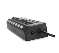 Angoily Hub 480mbps USB 2.0 7-port Multi Charger and Current Protection with High-speed Data Transfer Metal Plastic, Black, 16.5x3.5x2.2cm, Compatible with Laptop and Desktop Table
