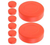 Angoily Ice Hockey Pucks 8Pcs Plastic Bright Orange Matte-Finished PVC Flat Non-Damaging Lightweight for Indoor Hockey Practice and Beginner Players